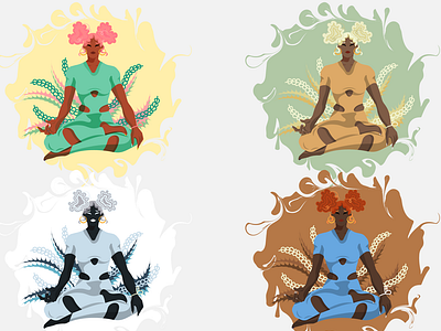 Yoga poster in faceless style