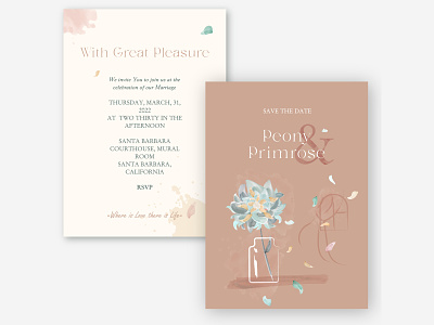 Watercolor wedding invitation branding design graphic design illustration typography vector