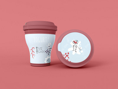 Vegan yogurt Asai package design branding design graphic design illustration typography ui
