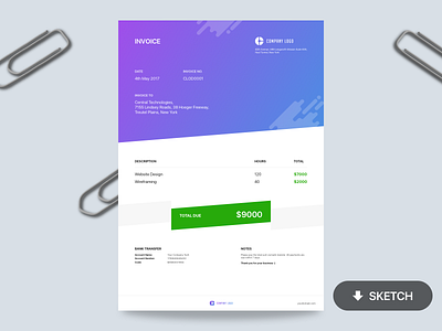 Invoice - Free Template by Shubham Chauhan on Dribbble