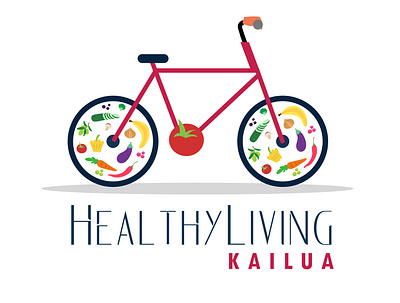 HEALTHY LIVING KAILUA - HEALTHY LIFE banana branding capsicum carrot cucumber cycle designer fruits graphic design health healthy life healthy logo logo olives order now order today red chilli tomato vegetables