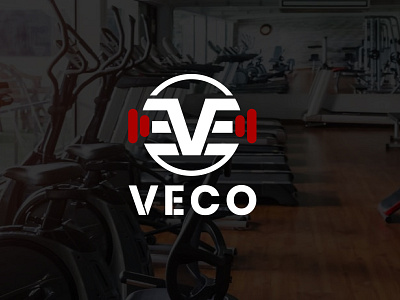 Veco - Fitness Logo branding custom logo designer dumble exercise fitness graphic design gym initial logo luxury logo minimalist logo order now professional logo spin bike stay healthy stayfit treadmill typography logo upright bike