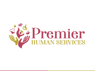 Premier Human Services - Logo Design basic needs consulting logo creative logo custom logo finance food handicap hands health human icon design life style logo designer minimal logo modern logo non profit premier professional logo scolarship