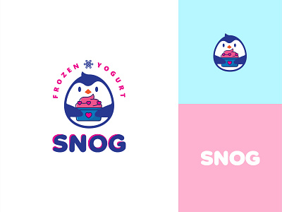 SNOG color design food icecream identity identity branding label logo pastel colors penguin snow typography yogurt