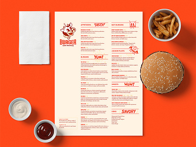 BTM Menu burger fast food illustration menu red restaurant