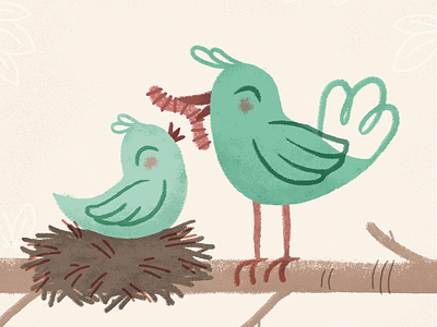 Lil’ Tweet animal baby bird illustration nature texture