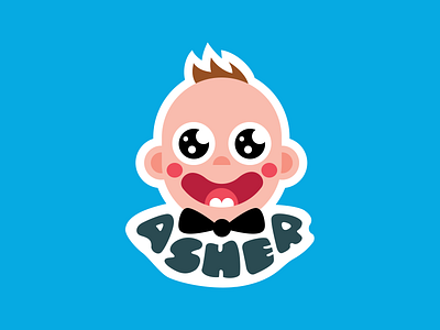 Sticker Illustration: Baby Asher