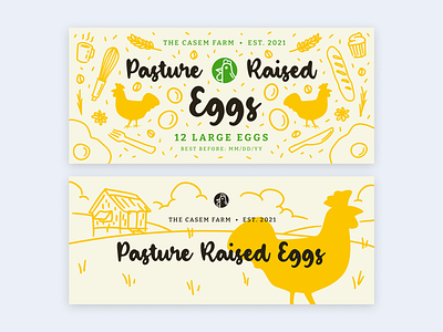 Mood board Design #1: Pasture Raised Eggs branding bread breakfast chicken coffee coffee bean doodle drawing egg tray eggs farm illustration kubo packaging print product design rice wheat yellow