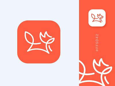Fox Logo Design #2 app app logo branding design dog dog app dog logo drawing fox fox app fox logo illustration logo orange peach print ui vector web app web app logo