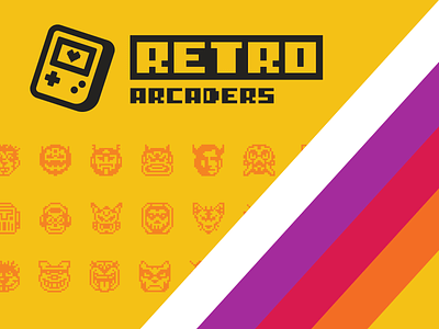 Retro Arcaders Logo (Rebound Shot) 90s arcade arcade logo arcaders colorful design game logo gameboy gameboy logo logo magenta pixel retro typography video game vintage yellow