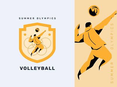 Summer Olympics Volleyball Golden Badge