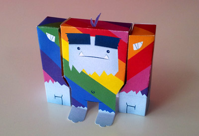 Rainbow Camo Yeti paper rainbow sasquatch yeti