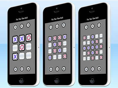 Tic Tac Toe 5x5 Sizes and Modes games ios noughts and crosses pass and play tic tac toe