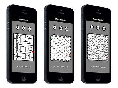 Classic, Hexagon and Triangle Maze Apps