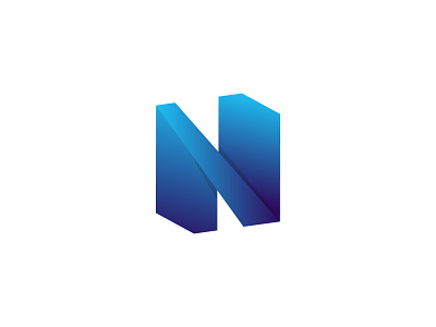 N letter blue gradient letter n logo n