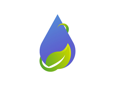 Water Drop & Leaf blue green leaf modern simple water water drop