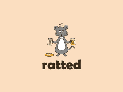 Ratted beer drink drunk mascot playful rat