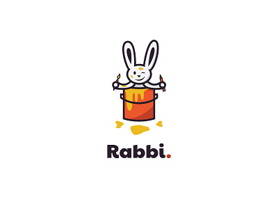 Rabbi. art color design fun mascot playful rabbit