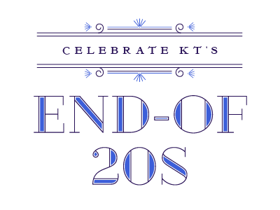 End-of-20s Party invitation 1920s typography clean social stationery flapper theme