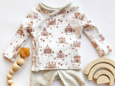 Surface Design for a Baby Layette hand drawn surface pattern design pattern design clothing childrens clothes churches textile design fashion fabric design surface design illustration