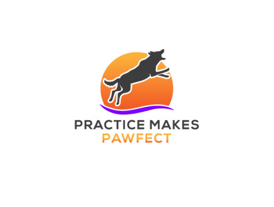 Dog, Pet Logo Designs | Practice Makes PAWFECT animal logo branding company logo design dog logo graphic design illustration logo logodesign pet logo vector