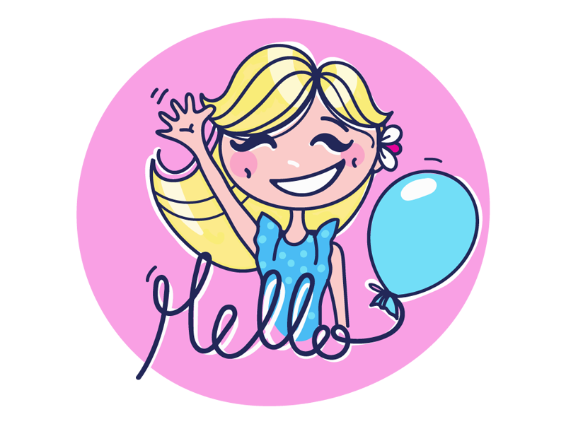 Hello Dribbble messenger viber glamour russia sticker pack stickers illustration