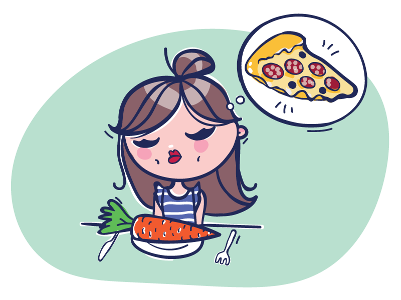 On a Diet glamour russia illustration messenger sticker pack stickers viber healthy food diet