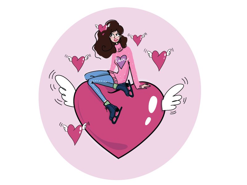 In Love glamour russia illustration valentine love skating ice rink