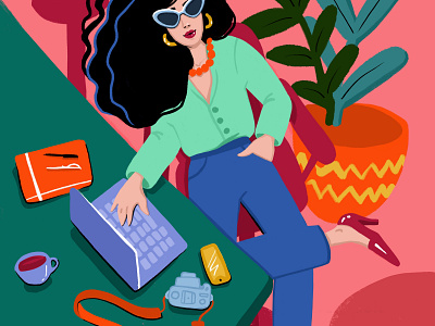 Blogger illustration blogger illustration influencer photographer