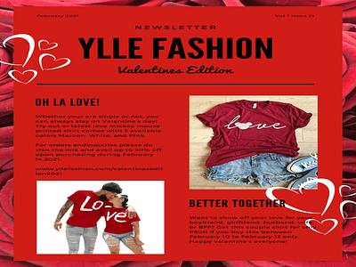 Ylle Fashion Valentine's Newsletter