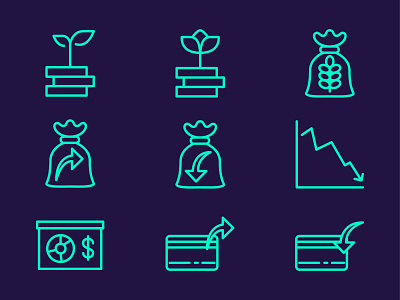 Economy Icon Set app branding economy finance graphic design icon icon design lottie recession ui