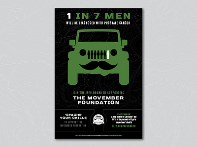 Jeep Movember Dealer Kit adventure advertising jeep mens health movember mustache poster print wrangler