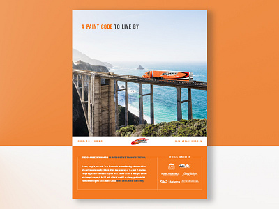 The Orange Standard in Automotive Transportation ad advertising art direction graphic design orange postcard print reliable type