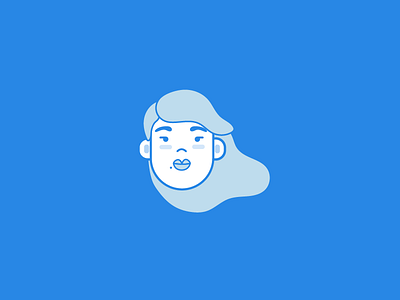 You look good in blue girl! blue character clean face girl icon outlines portret simple