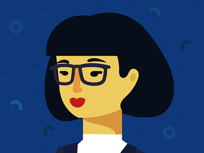 hi girl 2d asian character girl glasses hair head ilustration woman