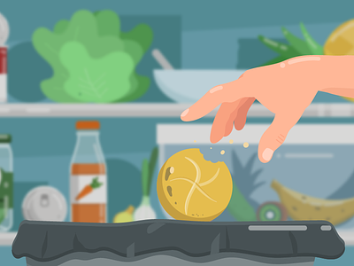 don't waste your food! banana food hand illustration juice loaf onion trash waste