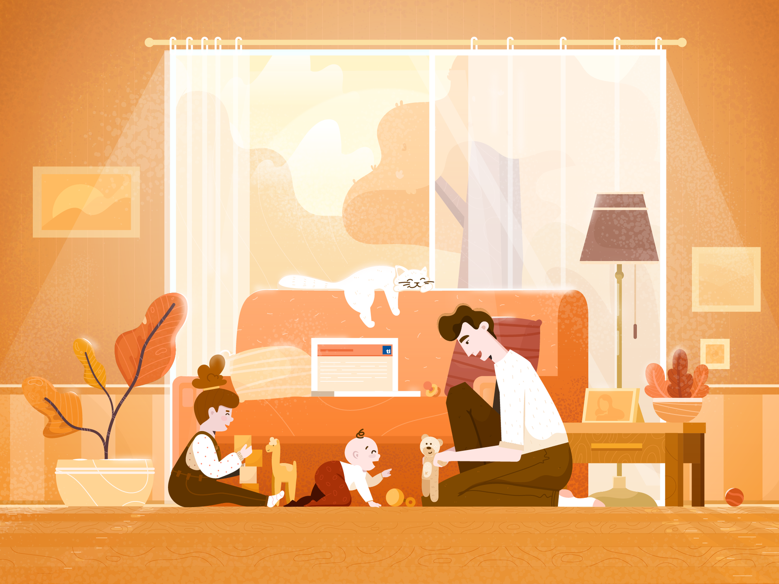 family-time-by-magda-for-fireart-studio-on-dribbble