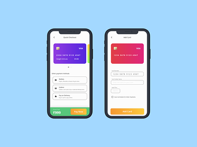 Daily UI Challenge - Day 2 - Credit card checkout Screen adobexd androiddesign checkoutscreen creditcard dailyui dailyuichallenge design figma inspiration iosdesign iosscreen mobile moodboard ui