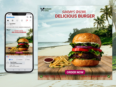 Social Media Post Design ad design ads burger burger ad burger ad design design flyer flyer print flyer template graphic design poster