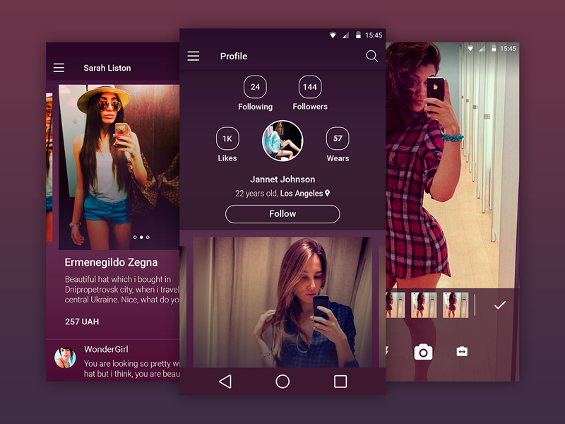  Design  of Fashion  app  for Infitting com by Andrew Drozd on 