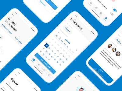 Screens of Meetly app behance interface ios meetings mobile office ui ux