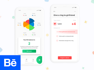 New Life Wheel android design app app design behance interaction ios design lifestyle ui ux