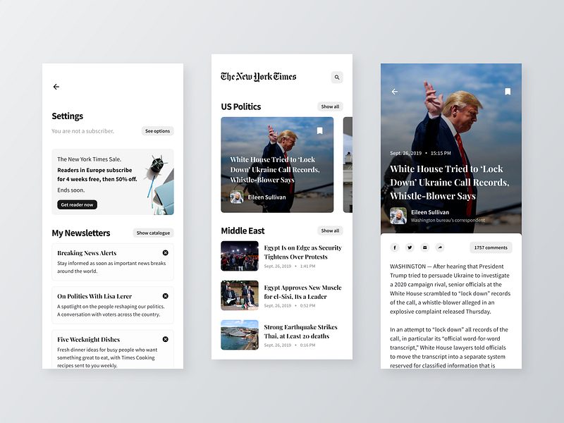News App UI designs, themes, templates and downloadable graphic ...