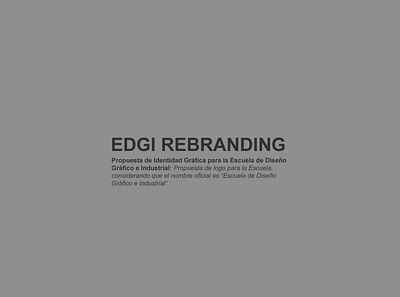 EDGI REBRANDING PROJECT branding graphic design logo