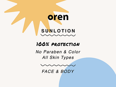 OREN / BRANDING & PACKAGING / branding colors cream design drawing graphic design illustration logo packaging suntan cream vector