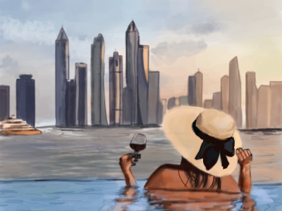 Dubai digitalpainting graphic design