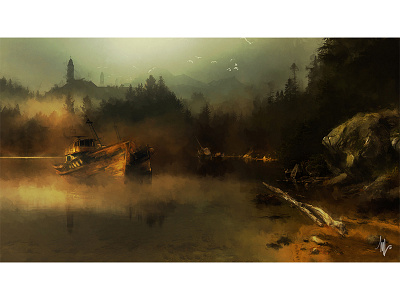 Foggy Lake art concept