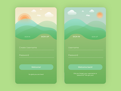 log in screen illustration ui