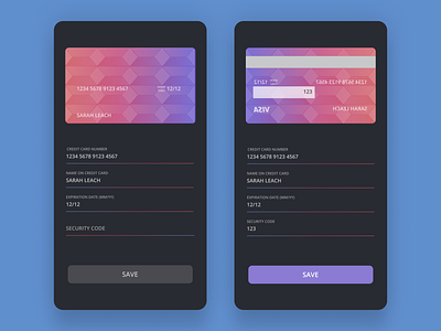 Credit Card form form ui