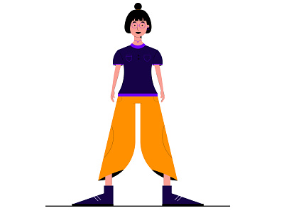 Girl flat character illustration